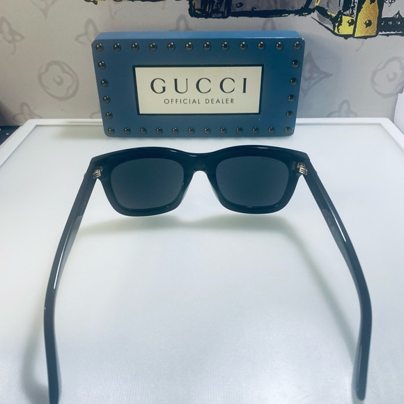 Gucci Women's Urban GG0326S GG/0326/S 001 Black Fashion Square Sunglasses 52mm - Picture 7 of 11